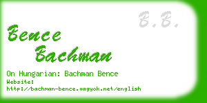 bence bachman business card